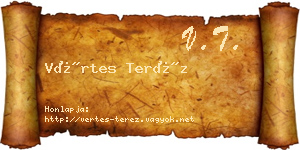 Vértes Teréz névjegykártya